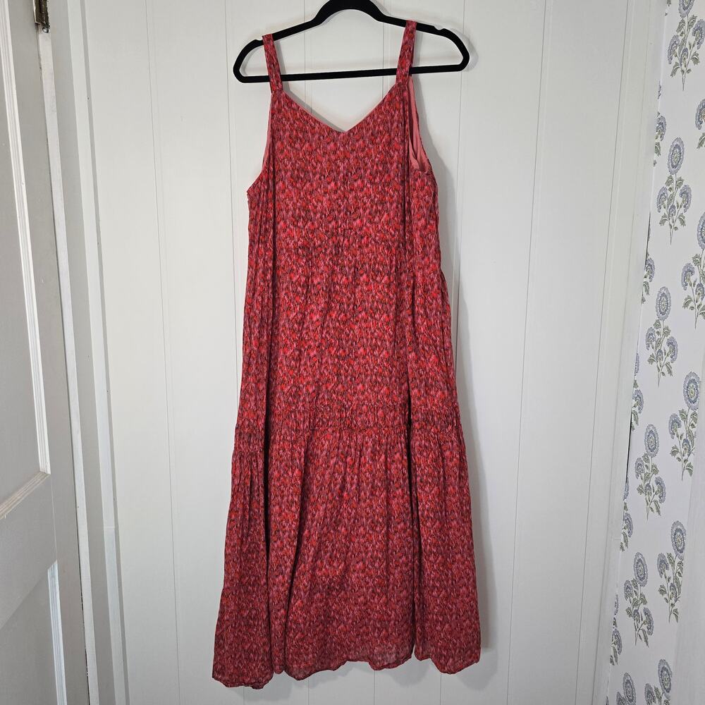Joie Bondi Tea Rose Tiered Cotton Maxi Dress Cotton Sundress Size Medium - Picture 2 of 6